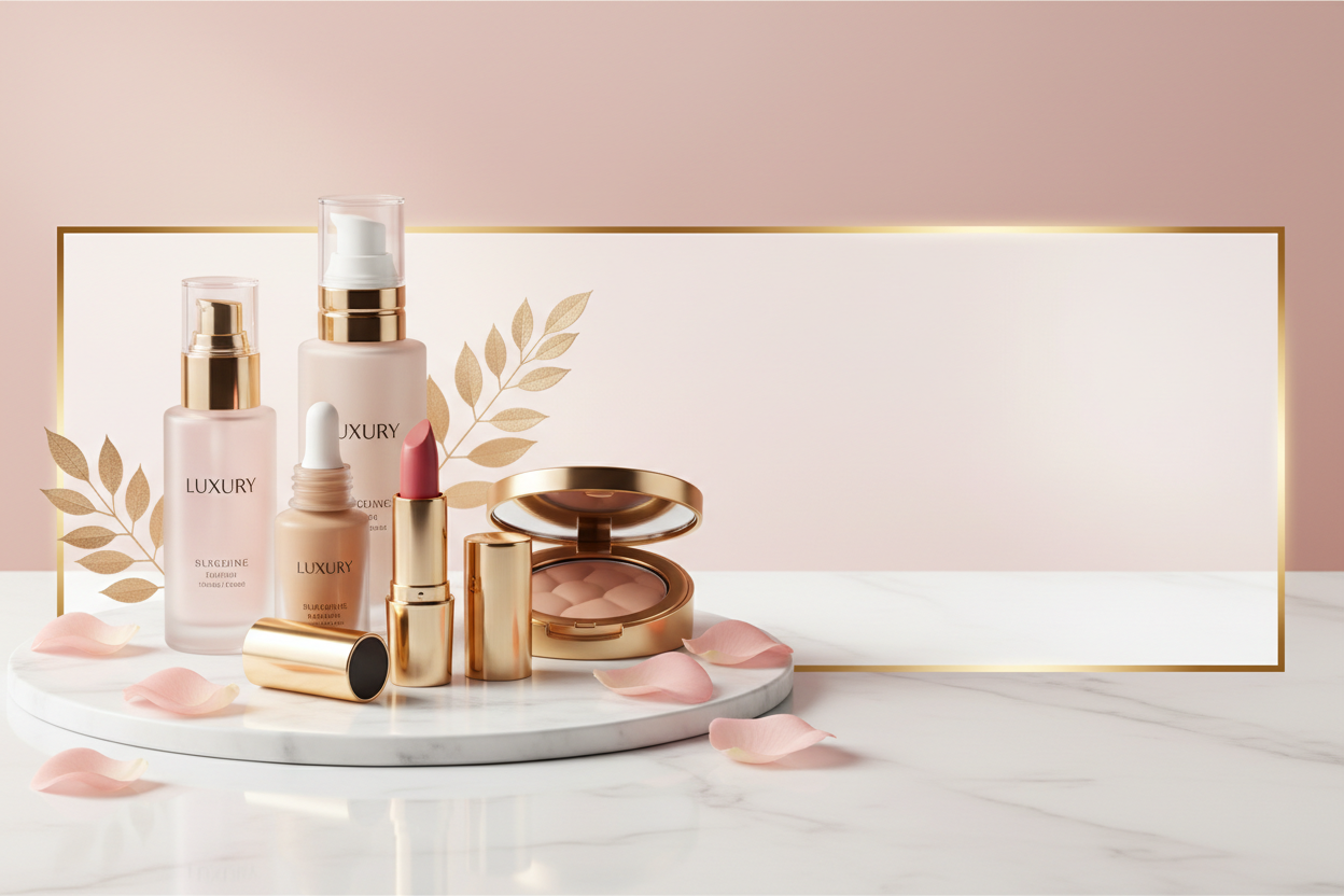 بانر مستحضرات تجميل فاخر